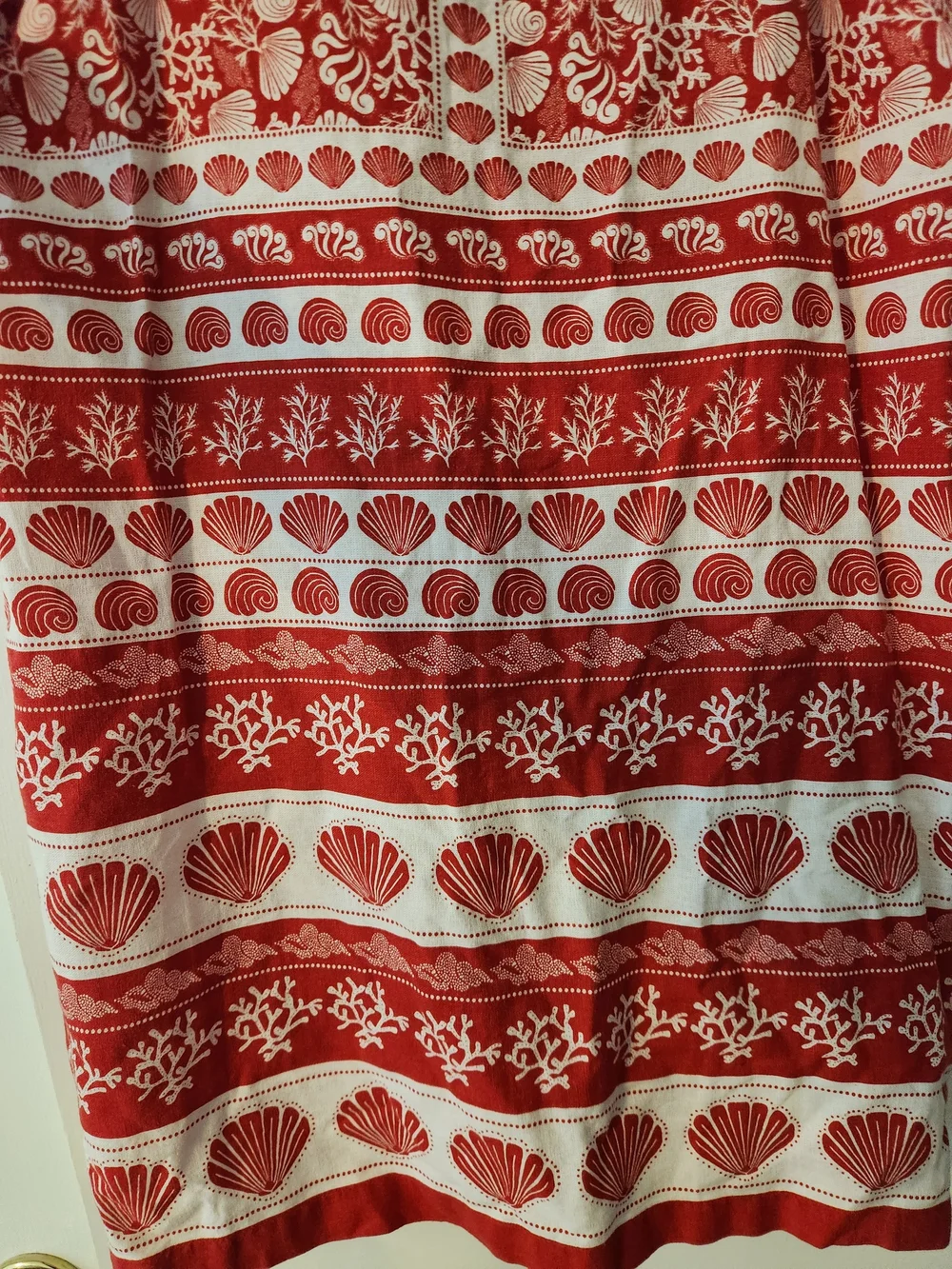 LOFT Outlet Women's Red Seashell Ocean Beach Resort Printed Mini Dress, Size 12
